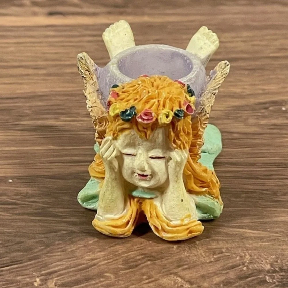 Miniature Whimsical Fairy Pixie figurines Fantasy Garden Floral Set of 3